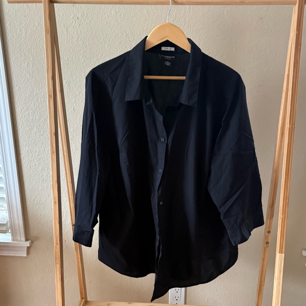 Liz Claiborne | Cotton Blend | Black Career Blouse | 3X Plus